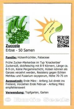 Zuccola, Zucker-Markerbse 'Knackerbse' - 50 Samen